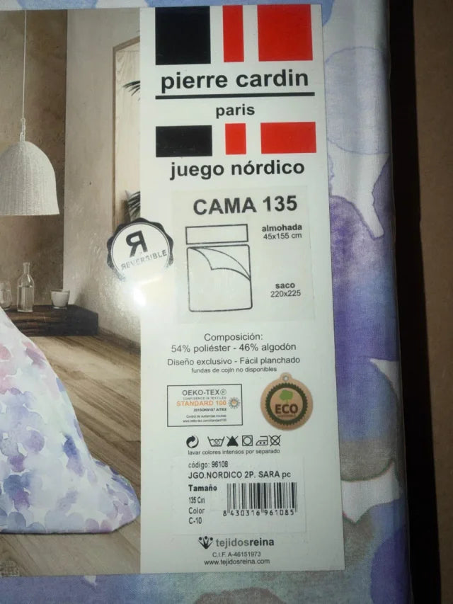 Juego de Funda Nórdica Pierre Cardin (Modelo Sara Malva) – Cama de 135