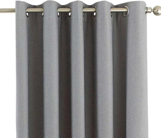Curtains 117x137cm Eyelet Grey (Pair) NEW