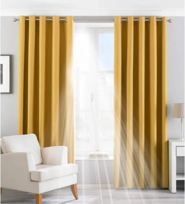 Juego de Cortinas Opacas de Ojales Riva Home (Modelo Eclipse Blackout) – Color Ocre (168 × 137 cm)