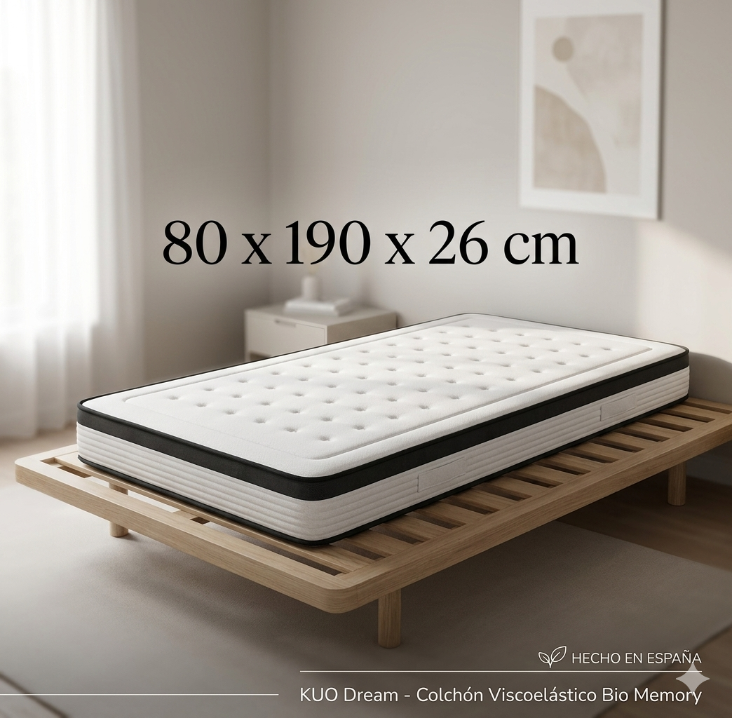 Bio Memory Viscoelastic Mattress 80x190x26cm