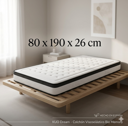 Bio Memory Viscoelastic Mattress 80x190x26cm
