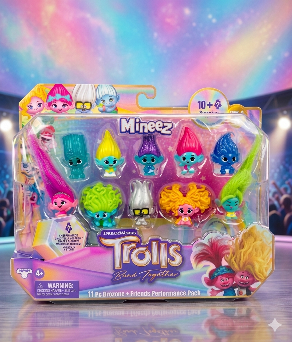 Pack de Figuras Coleccionables Trolls Band Together: Brozone + Friends (Mineez)