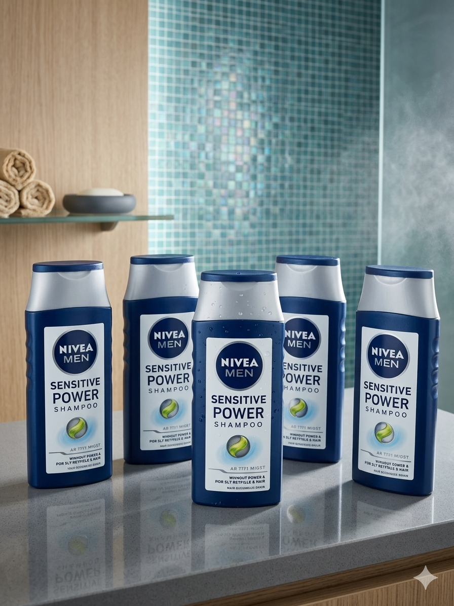 5x Nivea Men Sensitive Power Shampoo NEW!
