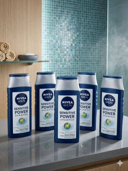 5x Nivea Men Sensitive Power Shampoo NEW!