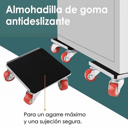 Set Transportador de Muebles Profesional – Capacidad 600 kg (Juego de Ruedas Giratorias 360°)