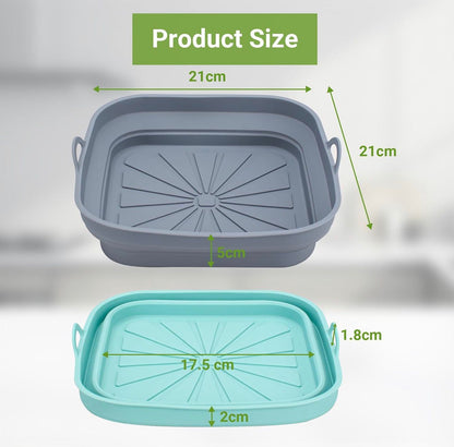Set de 2 Moldes de Silicona Reutilizables para Freidora de Aire (Cuadrados)
