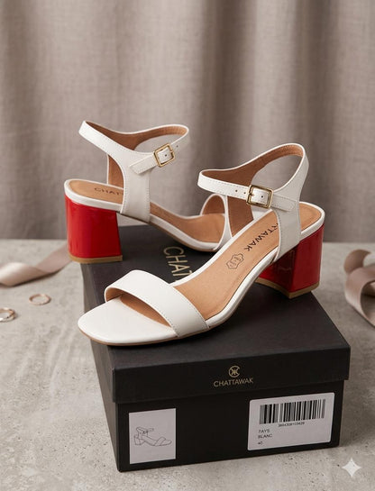 White Heeled Sandals Size 40 NEW!