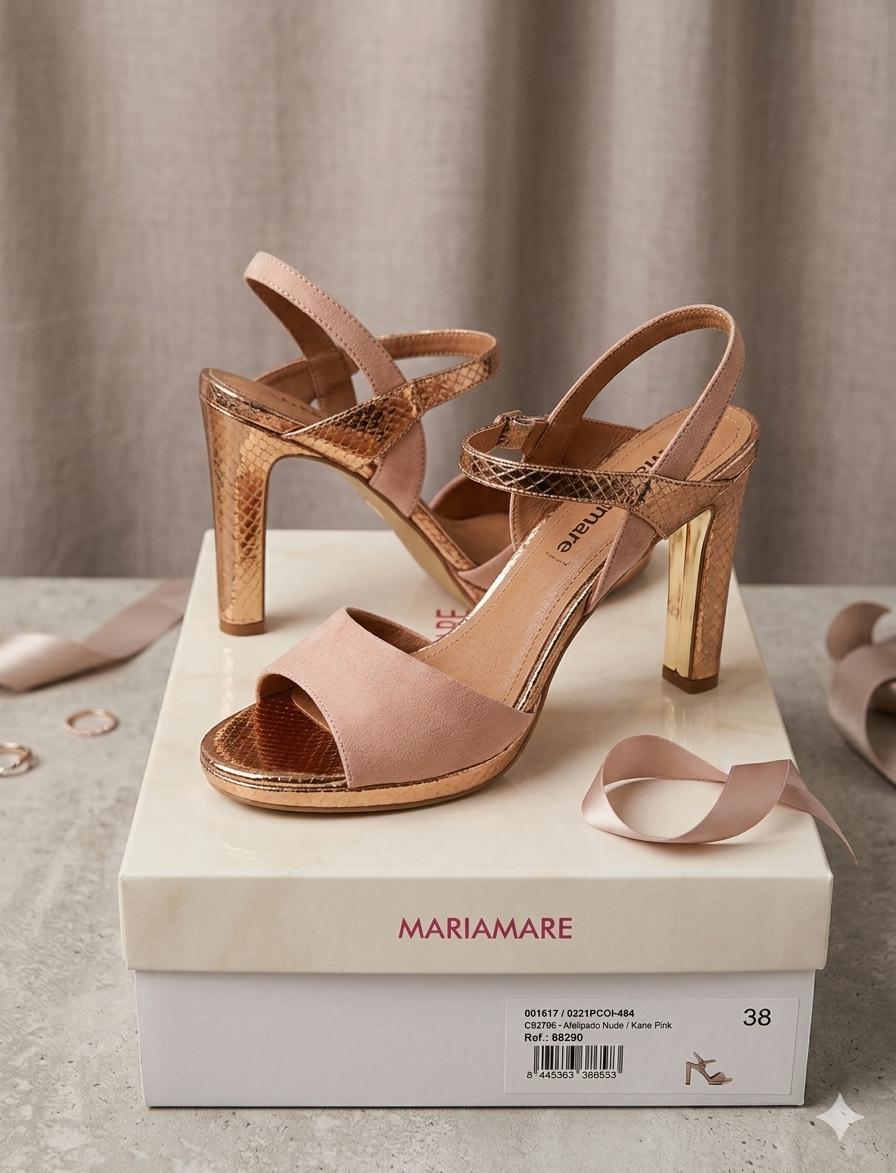 Sandals MARIA MARE Nude/Gold 38 NEW!