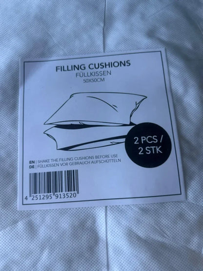 2 Pack Cushion Fillers 50x50cm NEW!