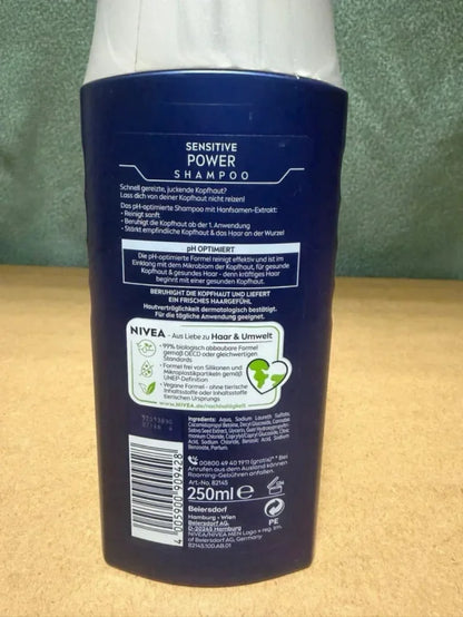 5x Nivea Men Sensitive Power Shampoo NEW!