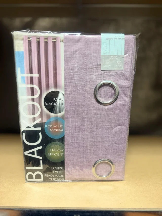 Juego de Cortinas Opacas de Ojales Riva Home (Modelo Eclipse Blackout) – Color Malva (229 × 183 cm)