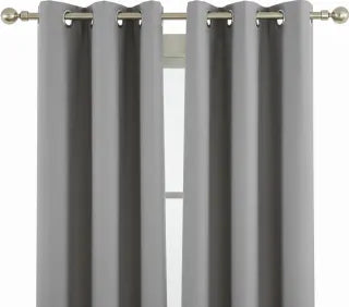 Curtains 117x137cm Eyelet Grey (Pair) NEW