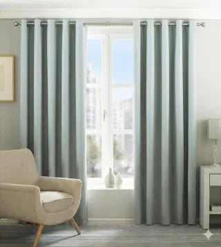 Juego de Cortinas Opacas de Ojales Riva Home (Modelo Eclipse Blackout) – Azul Huevo de Pato / Grisáceo (168 × 137 cm)