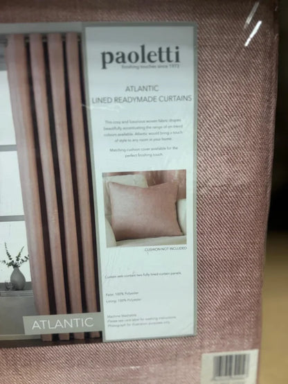 Pink Eyelet Curtains 117x137cm (Pair) NEW