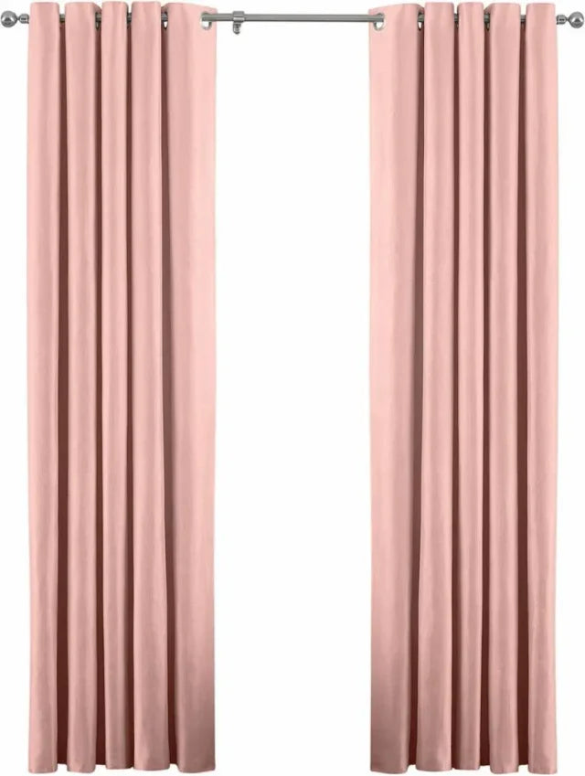 Pink Eyelet Curtains 117x137cm (Pair) NEW