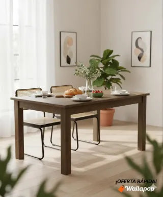 Mesa de Comedor Rústica "Hércules" – Pino Macizo (152 cm)