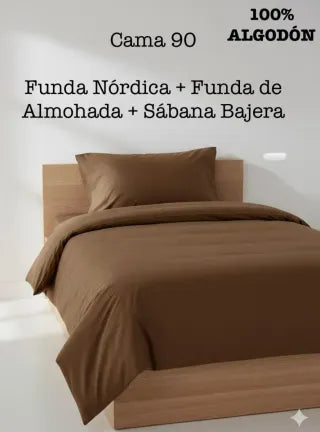 Juego de Funda Nórdica Bianca Plain Dyed (160×220 cm) – Taupe