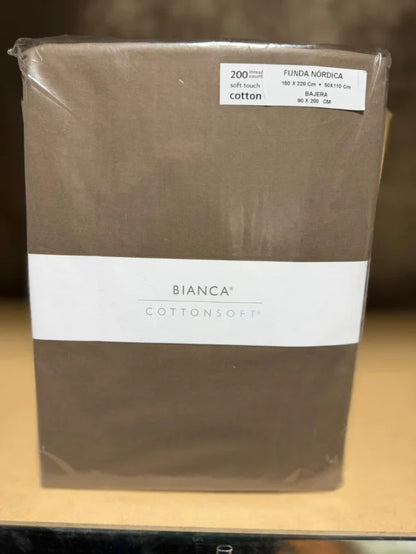 Juego de Funda Nórdica Bianca Plain Dyed (160×220 cm) – Taupe