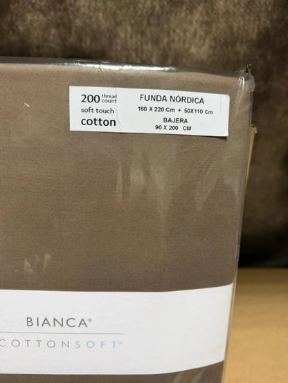Juego de Funda Nórdica Bianca Plain Dyed (160×220 cm) – Taupe