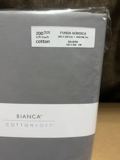 Juego de Funda Nórdica Bianca Plain Dyed (220×220 cm) – Ceniza Oscuro