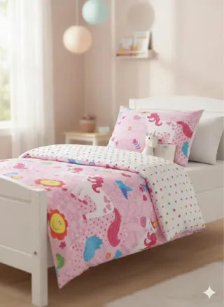 Funda Nórdica Infantil Unicornios Mágicos (137×200 cm) – Rosa