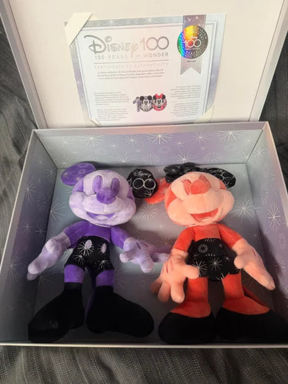 Set de Peluches de Colección Disney Mickey & Minnie Mouse "100 Años" (Edición Limitada Exclusiva)