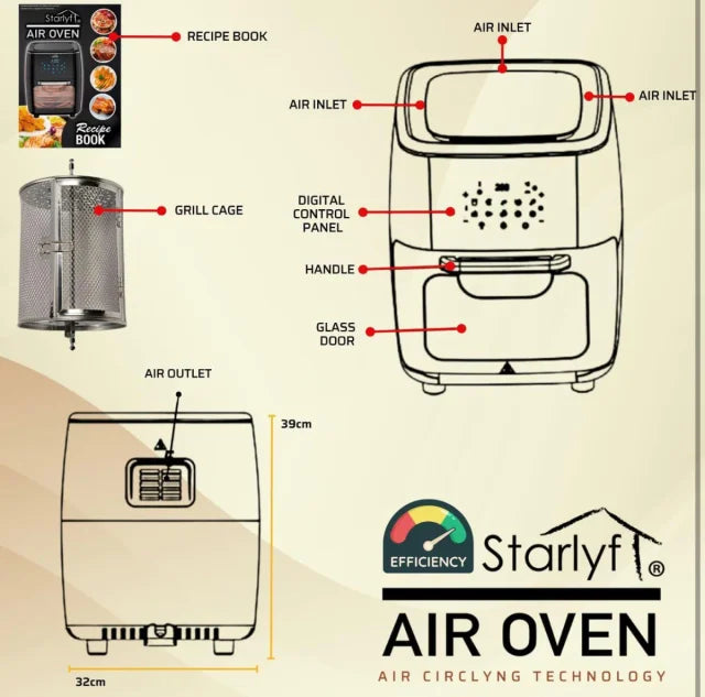 Starlyf 12L Air Fryer NEW