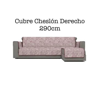 Funda de Sofá Antideslizante Glamour para Chaise Longue Derecha (290 cm) – Burdeos