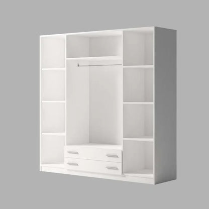 Armario de Gran Capacidad de 4 Puertas y 2 Cajones (200×200×50 cm)