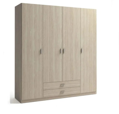 Armario de Gran Capacidad de 4 Puertas y 2 Cajones (200×200×50 cm)