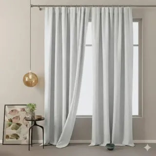 Pair of Velvet Curtains 140x270cm White