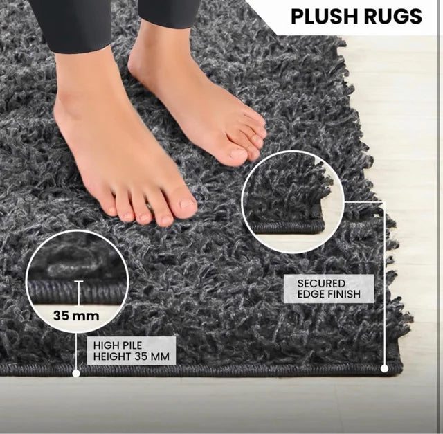 Rug 200x290cm Dark Gray NEW