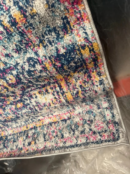 Alfombra Vintage con Medallones Lila (90 x 150 cm)