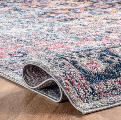 Alfombra Vintage con Medallones Lila (90 x 150 cm)