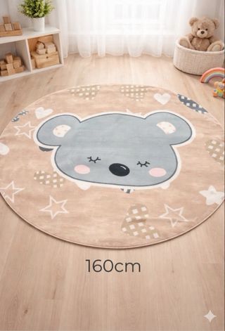 Alfombra Infantil Redonda Koala (ø 160 cm)