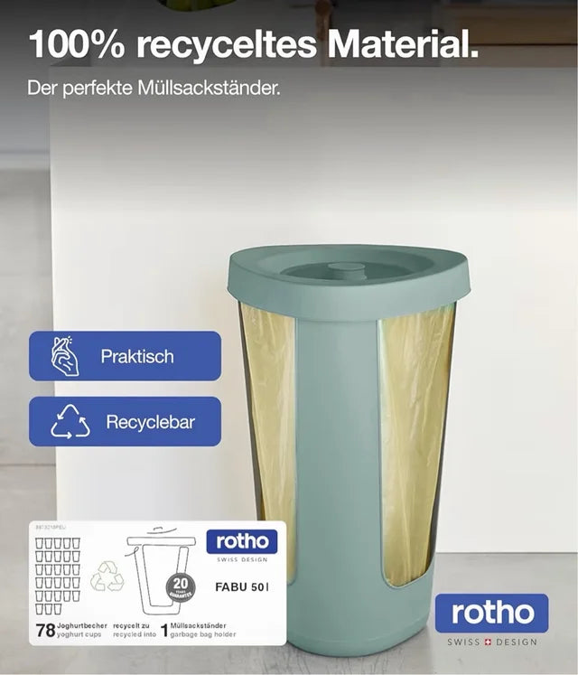 Soporte para Bolsas de Basura con Tapa Fabu – 50 Litros