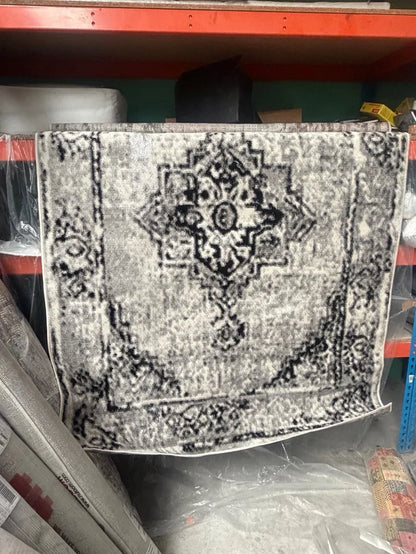 Alfombra Vintage Oriental Gris y Negro (150 x 213 cm)