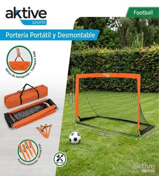 Portería de Fútbol Portátil Aktive Sports – 200 × 100 cm
