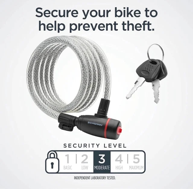 Candado de Cable de Acero de Alta Resistencia Schwinn – 1,8 m