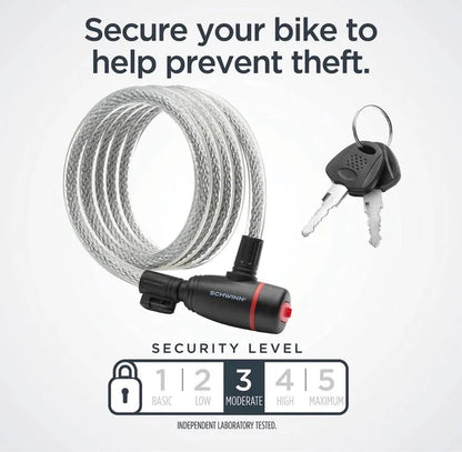 Candado de Cable de Acero de Alta Resistencia Schwinn – 1,8 m