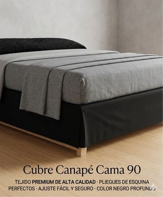 Cubre Canapé con Fuelle Inglés Martina Home (Modelo Canada) – Negro (Cama de 90)