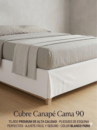 Cubre Canapé con Fuelle Inglés – Blanco (Cama de 90)