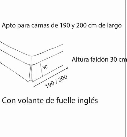 Cubre Canapé con Fuelle Inglés – Blanco (Cama de 90)
