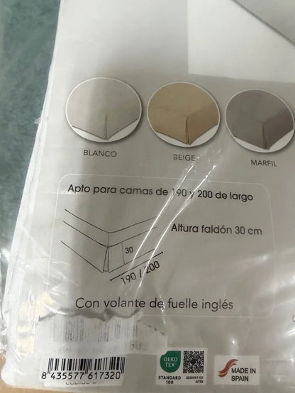 Cubre Canapé con Fuelle Inglés – Blanco (Cama de 90)