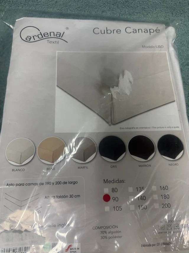 Cubre Canapé con Fuelle Inglés – Blanco (Cama de 90)