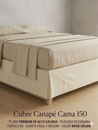 Cubre Canapé con Fuelle Inglés – Beige (Cama de 150)