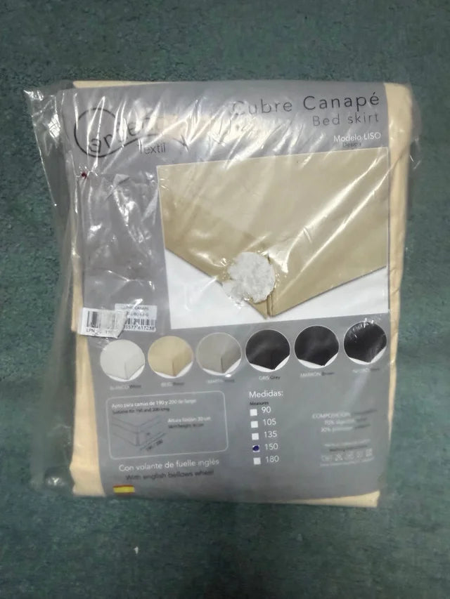 Cubre Canapé con Fuelle Inglés – Beige (Cama de 150)