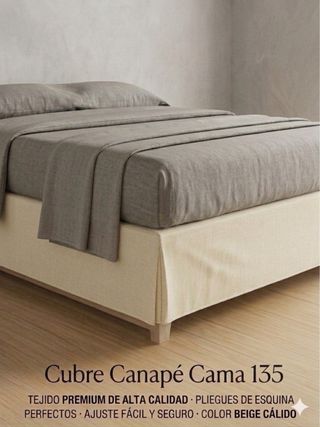 Cubre Canapé con Fuelle Inglés Martina Home (Modelo Canada) – Beige (Cama de 135)