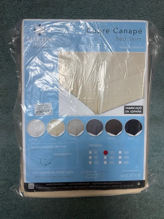 Cubre Canapé con Fuelle Inglés Martina Home (Modelo Canada) – Beige (Cama de 135)