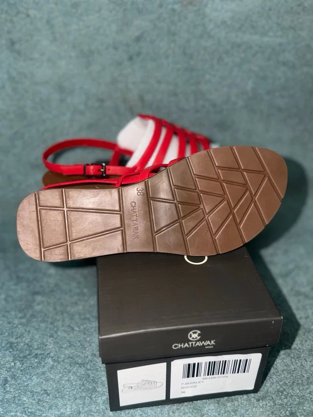 Red Sandals Size 38, NEW!